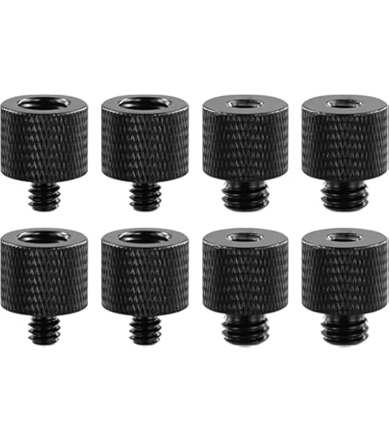 IXTECH Mic Stand Adapter Set 8 Pieces Metal Microphone Stand Screw Thread Adapter 5/8 Female To 3/8 Male 3/8 Female To 5/8 Male 5/8 Female To 1/4 Male 1/4 Female To 5/8 Male Tripod Adapter