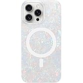 LONLI Hue - Magnetic Case for iPhone 16 Pro Max - [Compatible with Magsafe] - [360° Shock-Absorbent Bumper] - [Cute and Unique Phone Cover for Girls and Women] - White Pearl Tort