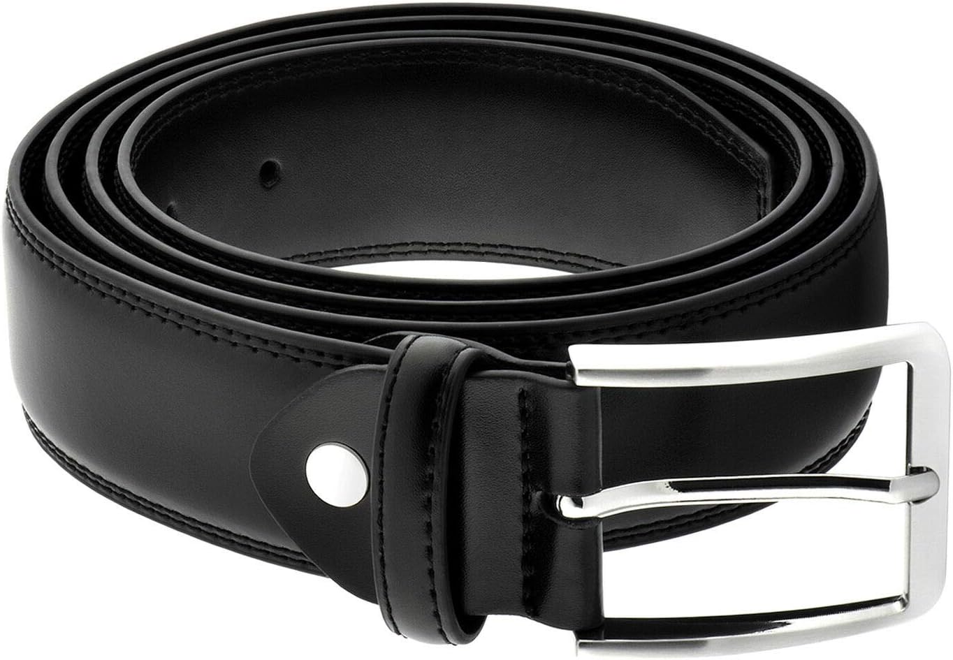 Men’s Big & Tall Genuine Black Leather Belt Plus Sizes (58