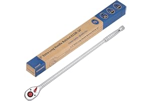 UYECOVE 1/2-Inch Drive Ratchet Wrench, 1/2 Ratchet Wrench Long Handle, Socket Wrench, 72-Tooth Quick-release Reversible Cr-Mo Head, Chrome Steel Made - 24''61cm