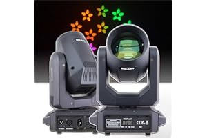 YUERLT LED Moving Head Light 200W Beam+Spot+18 Rotating Prisms+Rainbow 12 GOBO 8 Color Effect Dj DMX Stage Light Effect Light