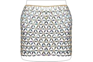 Connie Cloris Womens Sexy One Piece Body Chains Crystal Tassel Bikini Beach Club Body Jewelry