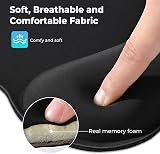 EooCoo Memory Foam Mouse Pad Wrist Support, Ergonomic 23x19 cm, Non-Slip view 4