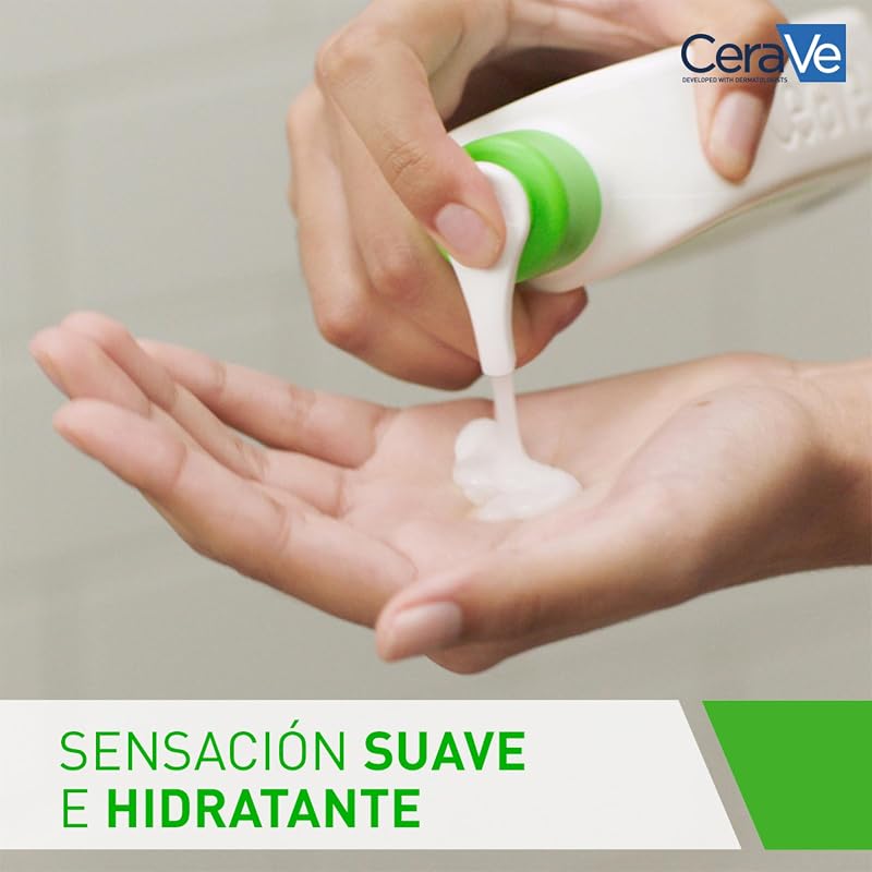 CeraVe Gel de Limpeza Hidratante, Para Pele Normal a Seca, Limpa e Hidrata, Equilíbrio da Pele, Enriquecido com Ceramidas Essenciais e Ácido Hialurónico, Adequado para o Rosto e Corpo, 473ml