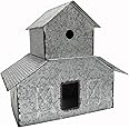 Sweet Summer Living Tabletop Farmhouse Decor, Tin Houses, Christmas Display Barn 13 Inch Height X 14 Inch Width X 8.5 Inch Length Metal Galvanized Antique Gray