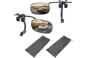 NOVCAPAR Universal Clip on Towing Mirrors Extensions for Towing, Side Mirror Extenders for Towing with RainProof, Convex Rearview Mirror, Tow Mirrors for Car Truck Trailer RV SUV, 2 Pack
