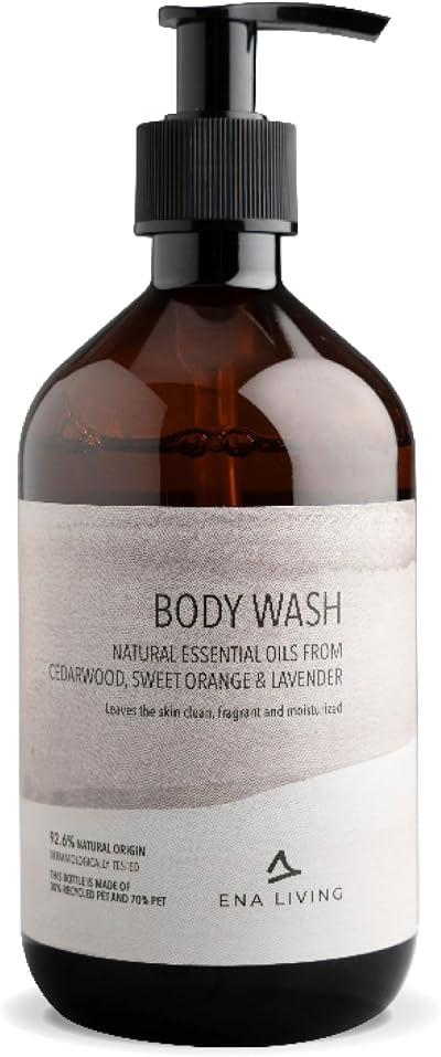 ENA Living Cedar Scented Body Wash 500ml Sensitive Skin Sweet Orange Lavender