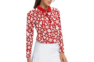 Soneven Women's Long Sleeve Golf Polo Shirts Moisture Wicking Quick Dry Half-Zip Pullover Athletic Workout Striped Tops