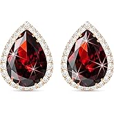 Linawe Women Stud Earrings, Teardrop Diamond Moissanite Cubic Zirconia Earrings Studs Rhinestone Jewelry Gold/Silver/Rose Gold