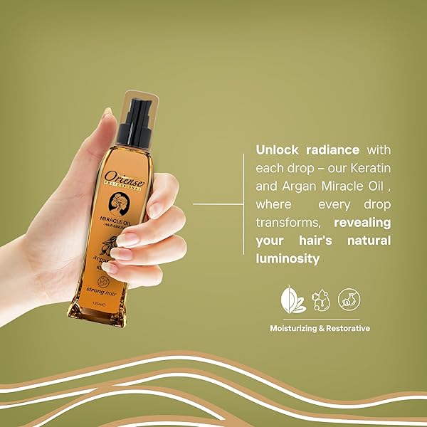 ORIENSE MIRACLE OIL HAIR SERUM – KERATIN & ARGAN OIL, RICH REPAIR, SMOOTHNESS & RESTORATION, CONTROLS ELECTRIFICATION AND IMPROVES HAIR STRAIGHTNESS || CURLS, 4.2 FL OZ