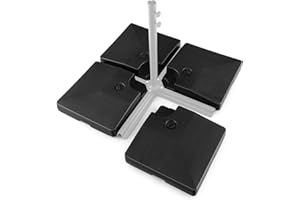 Giantex 284 lbs Fillable Offset Patio Umbrella Base, 4PCS Umbrella Stand Water Sand Weight for Cantilever Umbrella, 4 Connecting Pins, Easy-Filling Spouts, Outdoor Market Umbrella Holder for Garden