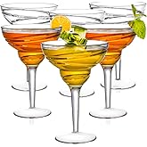 Youeon 6 Pack 12 Oz Hard Acrylic Margarita Glasses with Stem, Shatterproof Acrylic Wine Glasses, Reusable Wine Cups for Indoor and Outdoor Use, Perfect for Wedding, Party, Holiday