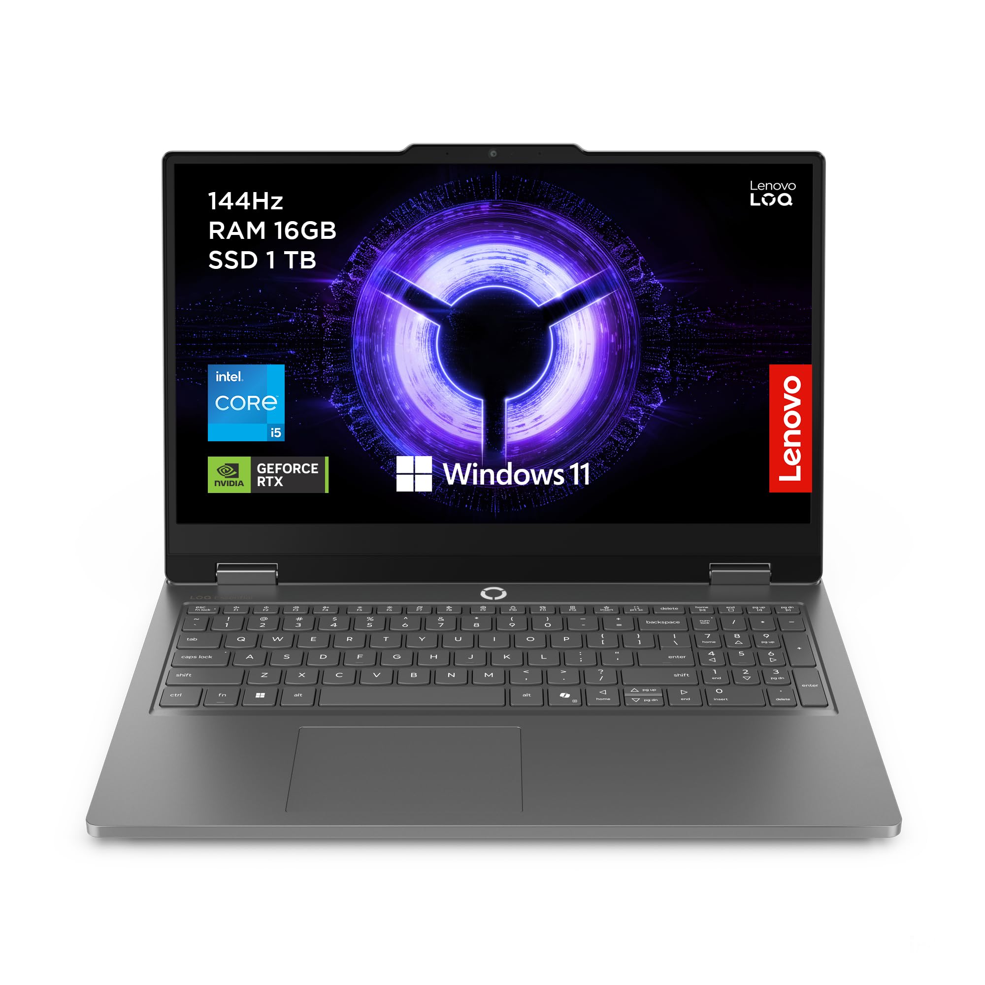 Lenovo LOQ Essential | 15 inch Full HD Gaming Laptop | Intel Core i5-13450HX | 16GB RAM | 1TB SSD | NVIDIA GeForce RTX 5050 | Windows 11 Home | Luna Grey