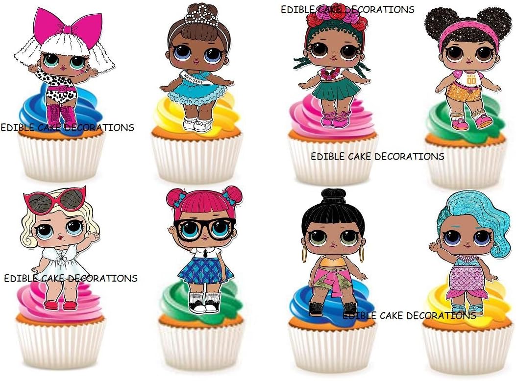 Figurines De Gateau Cuisine Arts De La Table Lol Surprise Poupees Comestibles Gateau D Anniversaire Feuille 15 X 6 Cm