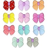 11PCS Polka Dot Bowknot Silicone Beads, Colorful Bow Silicone Focal Beads for Keychain Making, Creative Loose Beads Bulk for Pens DIY Handmade Crafts Necklace Bracelet Lanyard