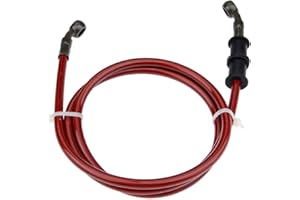 Mtsooning 120cm Motorcycle Brake Clutch Line, Universal Hydraulic Oil Pipe, Rotatable Front & Rear Gas Hose Banjo Bolt Replacement for Dirt Bike ATV Moped Scooter