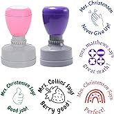 PSLDMYGP Customized Teacher Stamps &ndash; Personalized Teacher Stamps, Book Stamps, Name Stamps &ndash; Six Exterior Colors, Five Ink Options