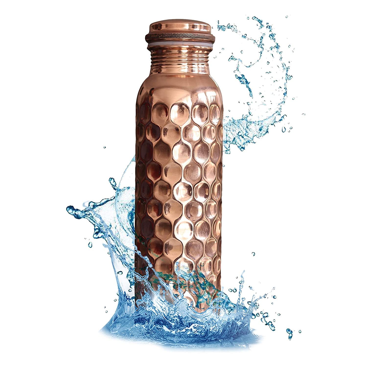 SEASPIRIT Hammered Leak Proof Healthy Copper Water Bottle 1000 ML