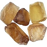 CRYSTALINES 5pcs Wholesale Genuine Raw Cognac Quartz Gemstones, High Grade Rough Stones, DIY Jewelry Making Supply, Chakra & Healing Crystals, Gem Collection, Wire Wrapping