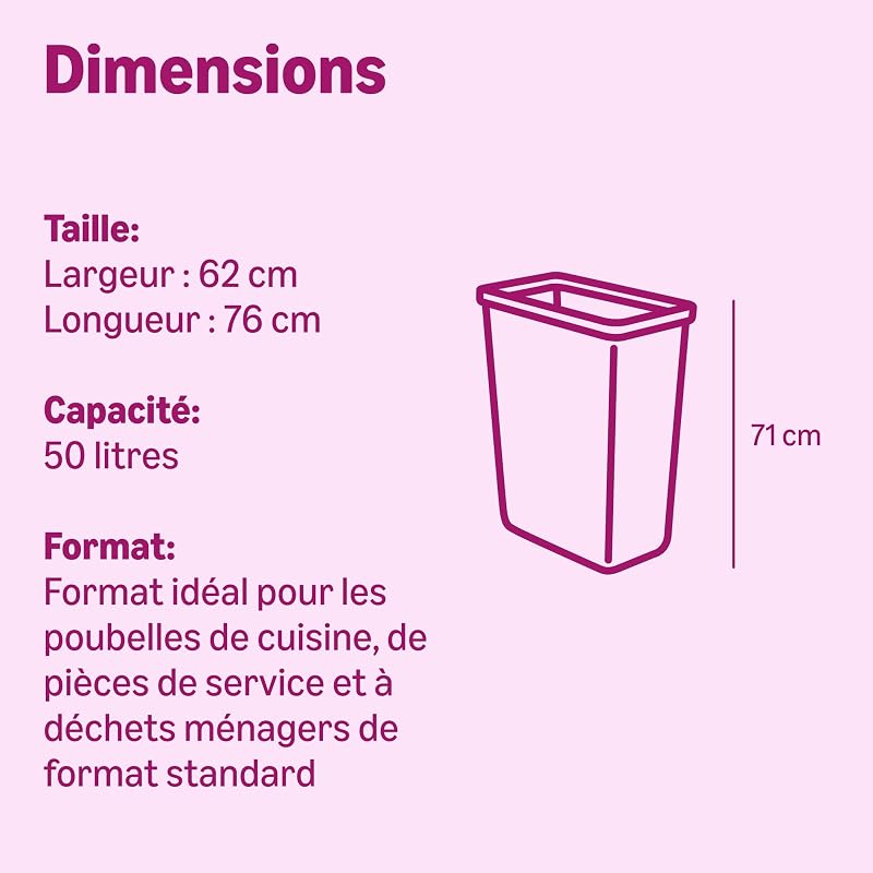 Bin Linersy Lot de 20 sacs non parfumés