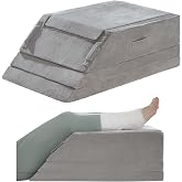jakoola 4 Heights Leg Elevation Pillow Blood Circulation, Swelling, L 29" | Wedge pillow for legs, after surgery, Leg/knee/back pain relief, Double legs support rest pillow, Knee/foot elevation pillow