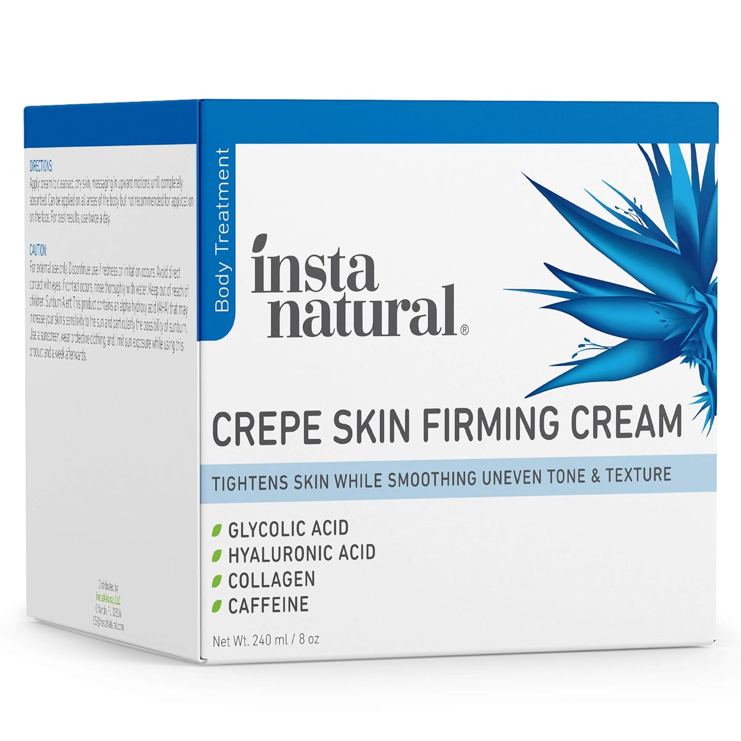 Crepe Firming Cream for Neck, Chest, Legs & Arms – Tightening & Lifting, Anti-Aging, Anti-Wrinkle, Collagen Skin Repair Treatment - Made With Hyaluronic Acid, Alpha Hydroxy & Caffeine – 8 oz: Beauty