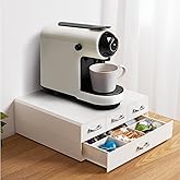 Navaris Coffee Pods Holder in Cream - Coffee Machine Stand and Pod Capsule Storage Drawer - Capsule Holders with 4 Drawers fo