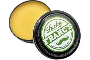 Lucky Franc's Unscented Mustache Wax for Men. Strong Frim Hold Stache Wax For Men's Grooming. All Natural Scent Free Formula With Beeswax And Coconut Oil. USA Made Mustache Styling Wax 2 Ounces