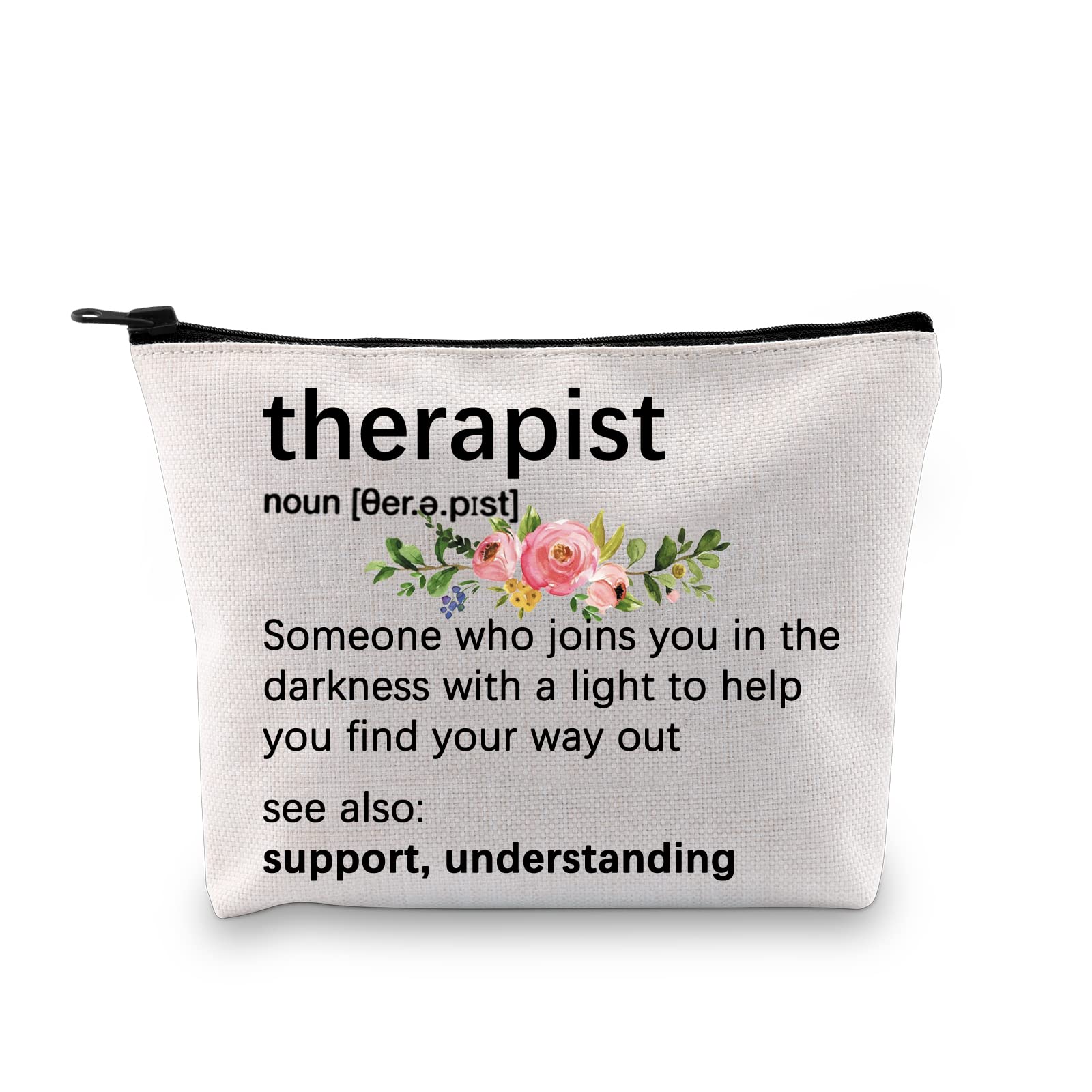 JTOUK Therapist Gift Therapist Definition Makeup Bag Thank You Gift for Speech Language Therapist SLP Mental Health Therapists Gift (Therapist Definition EU)