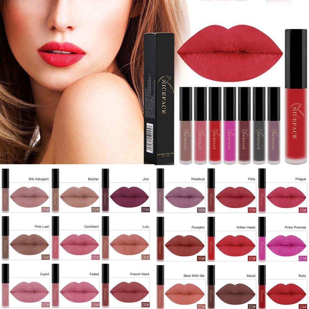 Gonikm 26 Colors Matte Lip Gloss Makeup Cosmetic Long-lasting Lip Tint Lipstick