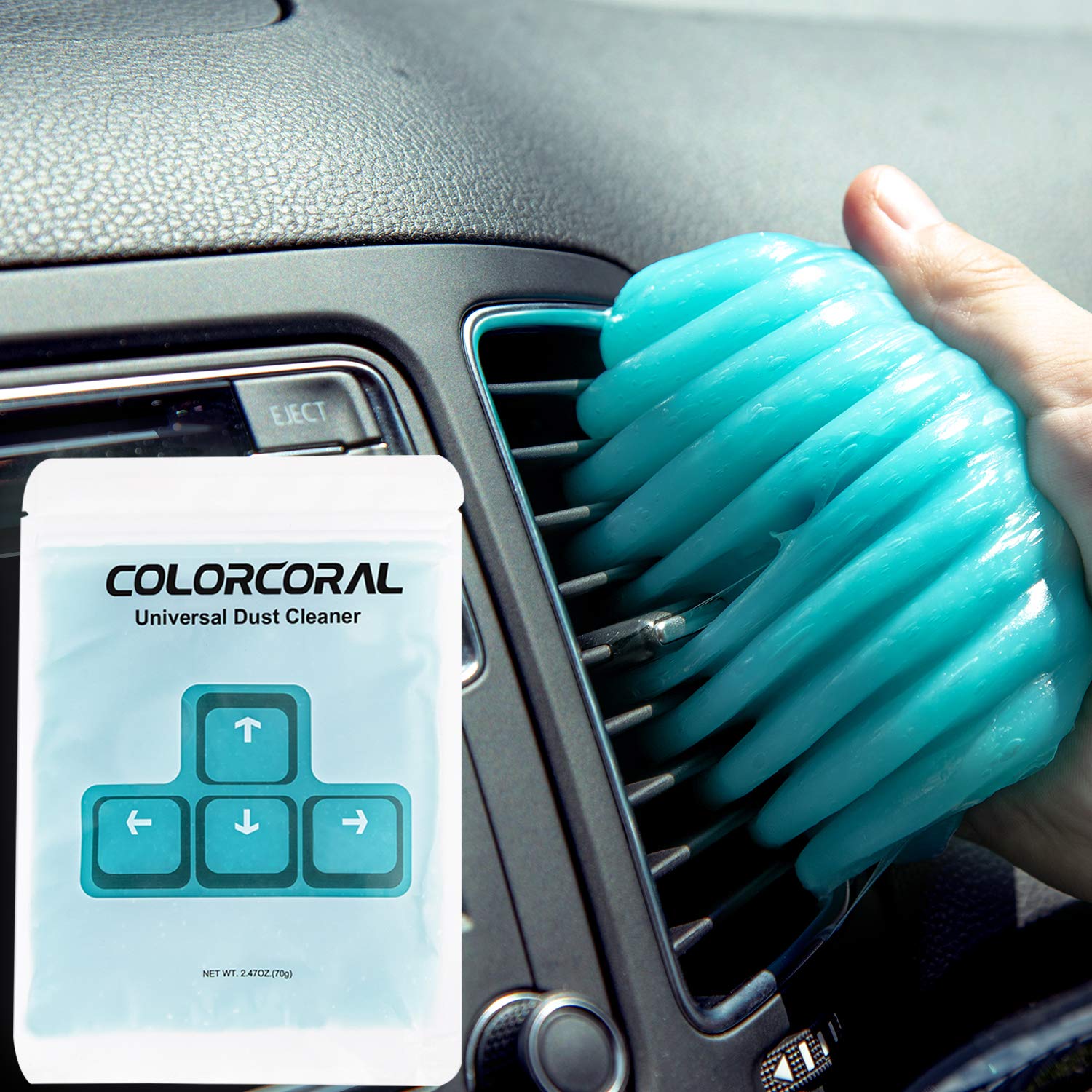 ColorCoral Car Cleaning Gel for Cleaning Gel Car interio Cleaning Putty Cleaner Car Putty Cleaner Dust Cleaning Gel Universal Dust Cleaner Dust Cleaning mud Dust Removal Gel (1Pack)