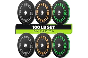 HANDBODE 2-Inch Weight Plates High Bounce, Olympic Bumper Plate Set 45/100/160/190/260/300lb, Colored Weight Plates Set for Home Gym, Barbell Weights Rubber Strength Training Plate for Weight Lifting