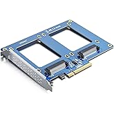 PCIe 3.0 to (2) U.2 SFF-8639 Adapter Card, X8, for 2.5" U.2 NVMe SSD