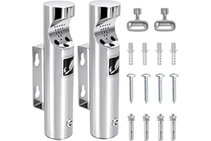 Wall Mounted Outdoor Trash Can, Stainless Steel Cylinder Wall Mounted Waste Receptacle for Home, Patio, Bar, Commercial Use（2