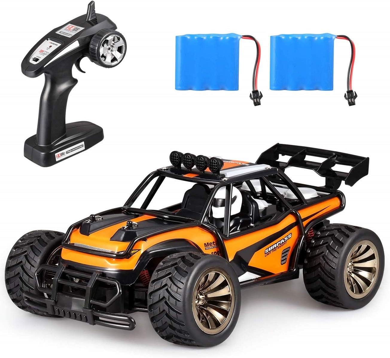 Aandyou Remote Control Car, RC Off-Road Rock Vehicle Climber Truck 2.4Ghz 2WD High Speed 1:16 Radio Remote Control Racing Cars Electric Fast Race Buggy Hobby Car (Orange)