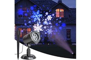 EAMBRITE Christmas Projector Lights LED White Blue Rotating Snowflake Projector Light for Birthday Wedding Theme Party Garden Home Winter Outdoor Indoor Decor