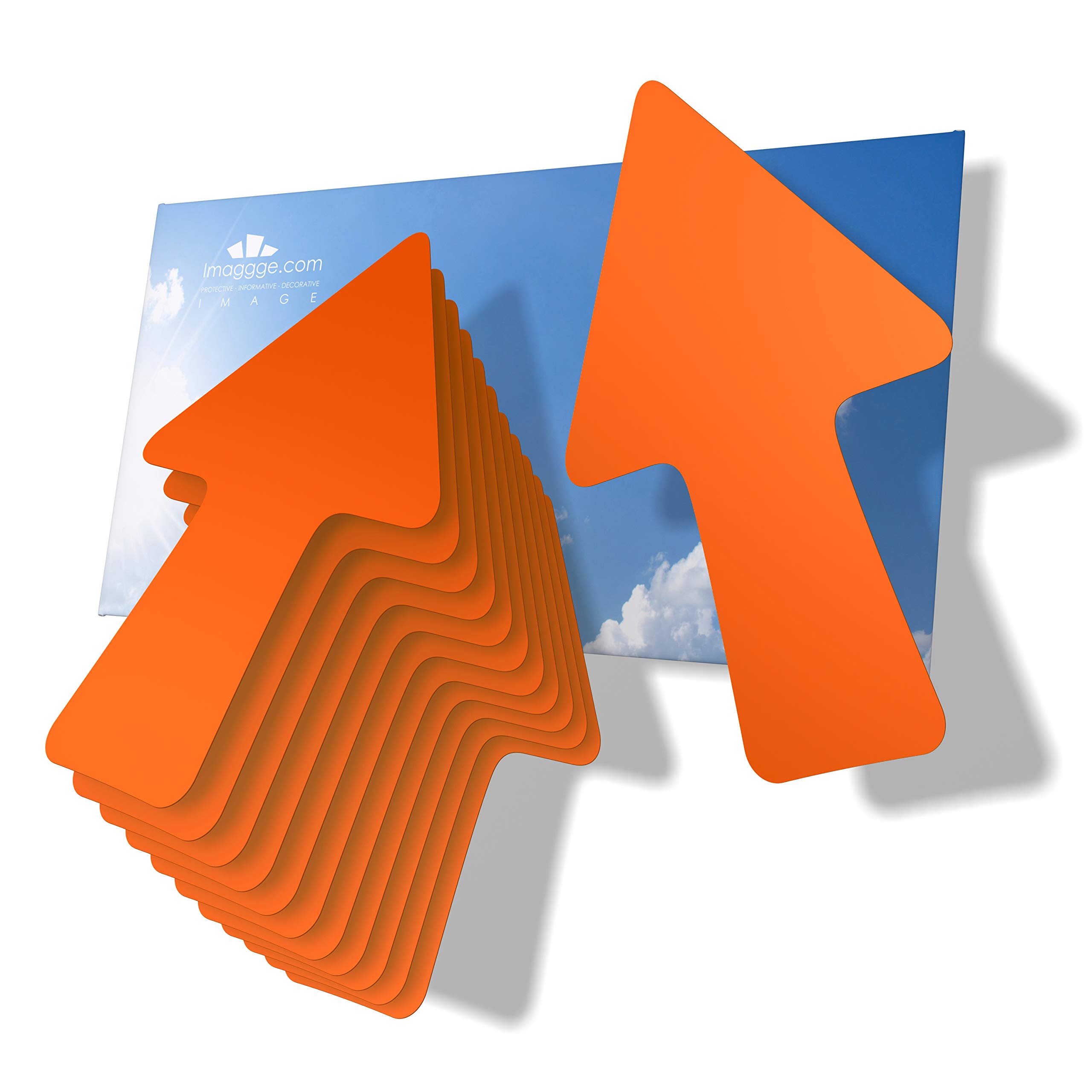 imaggge.com 12 Arrows - Orange - Signage and Orientation Stickers - Interior and Exterior - Directions, signposted Route, indications