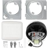 BKR60 Bathroom Exhaust Fan Motor and Grille Cover Kit Replacement | 60 CFM Quiet 3.0 Sones High Airflow Ceiling Fan Replacement, Fits 670-G/H/J/K 671-G/H/J/K 695 696N 688-G/H/J/K 689-G/H/J/K
