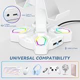 KDD Gaming Headphone Stand Rotatable w 9 Light Modes Controller Holder 2 USB view 4