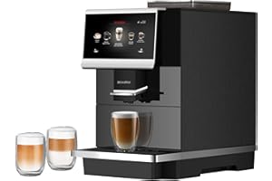 DR. COFFEE DR.COFFEE C12 Fully Automatic Coffee Machine, Espresso Machine With Ceramic Flat Burrs, 9 Grind Size Options, 7” HD Large Touchscreen, 4 Water Tank for Office Use