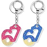 Tintinwiwigo 67 Keychain,67 meme Keychain,Six Seven Internet meme Keychains,6 7 Gifts for Backpack, Keys,Pink Blue Color