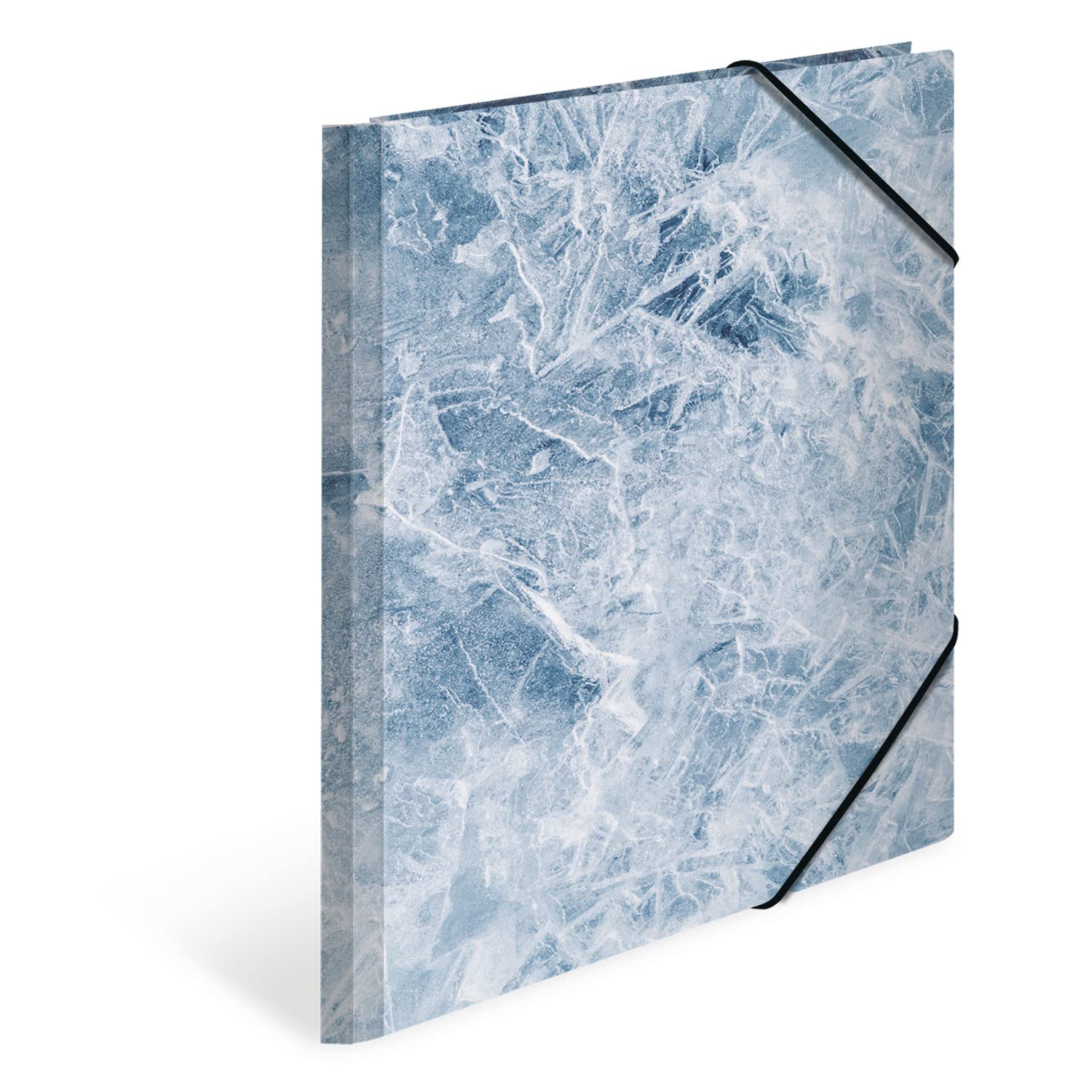 HERMA Collector's Folders A3 Natural Ice Cream Set of 3 Children's Cardboard Corner Folder with Haptic Finish, Motif, Elastic Band, Inner Flaps and Inner Print for Boys and Girls