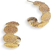 Sonateomber Chunky Open Hoop Earrings for Women, Minimal Thick Statement Hypoallergenic Huggie Stud Earings Wedding Prom Fashion Jewelry Gift.