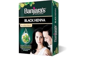 Banjara's Black Henna Brazilian Black 54 gm Rich black hair colour - No ammonia