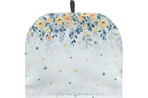 TODIYADDU Blue Yellow Flower Tea Cozy for Women Trendy Teapot Cozy Kettle Cover Water Tea Warmer Kitchen Home Decorative Tea Pots Cozy with Portable Loop for Housewife, Friend, Mom