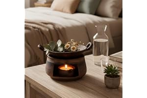 Cedar and Zen Burner,Ceramic Aromatherapy Stove Essential Oil Burner,Ceramic B-urner for Herbs for Home Office, Tea Light Can