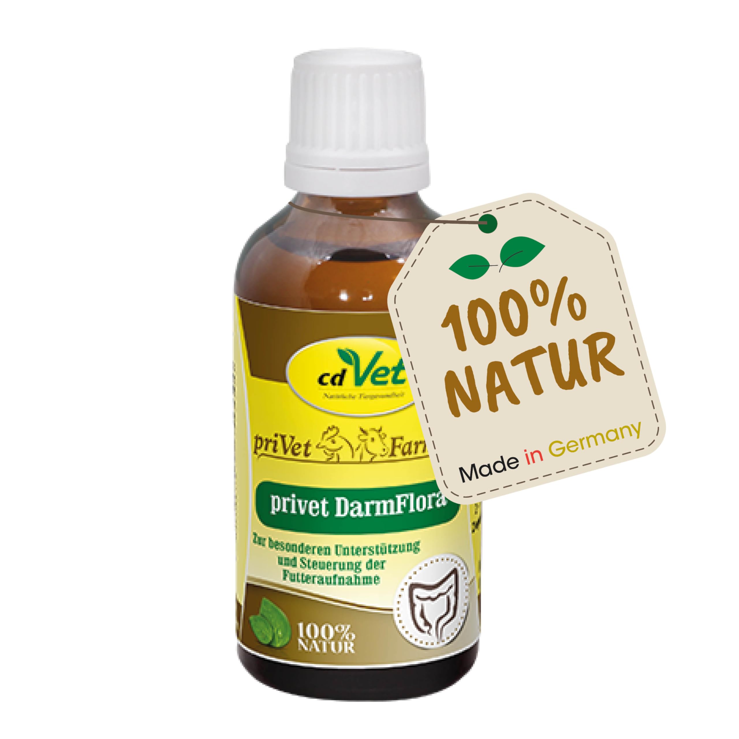 cdVet Naturprodukte privet GutFlora 50 ml - pig, poultry, rabbit - nutritional supplement - digestive problems + disturbed intestinal flora - intestinal support - stimulation of the immune system -