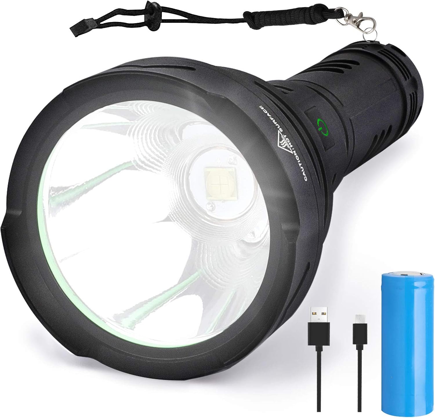 BERCOL Rechargeable LED Tactical Flashlights High Lumens, Super Bright 100000 Lumens Handheld Flashlight with 26650 Battery for Camping/Hiking/Hunting/Emergencies - - 