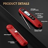 DOQAUS Meat Thermometer Probe 3S Instant Read Backlit 304 Stainless Foldable view 6