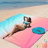 AISPARKY Beach Blanket Waterproof Sandproof Extra Large, Oversized Beach Mat, Quick Drying&Compact&Lightweight, Picnic Blankets Vacation Essentials for Outdoor Beach Camping (79" X 83" (4 Person))